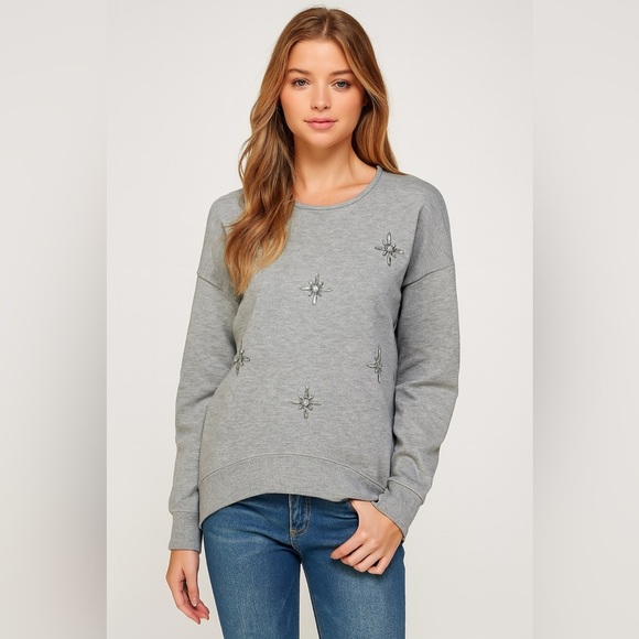 CREAM Embellished Crewneck Josie Sweatshirt - Picture 1 of 8